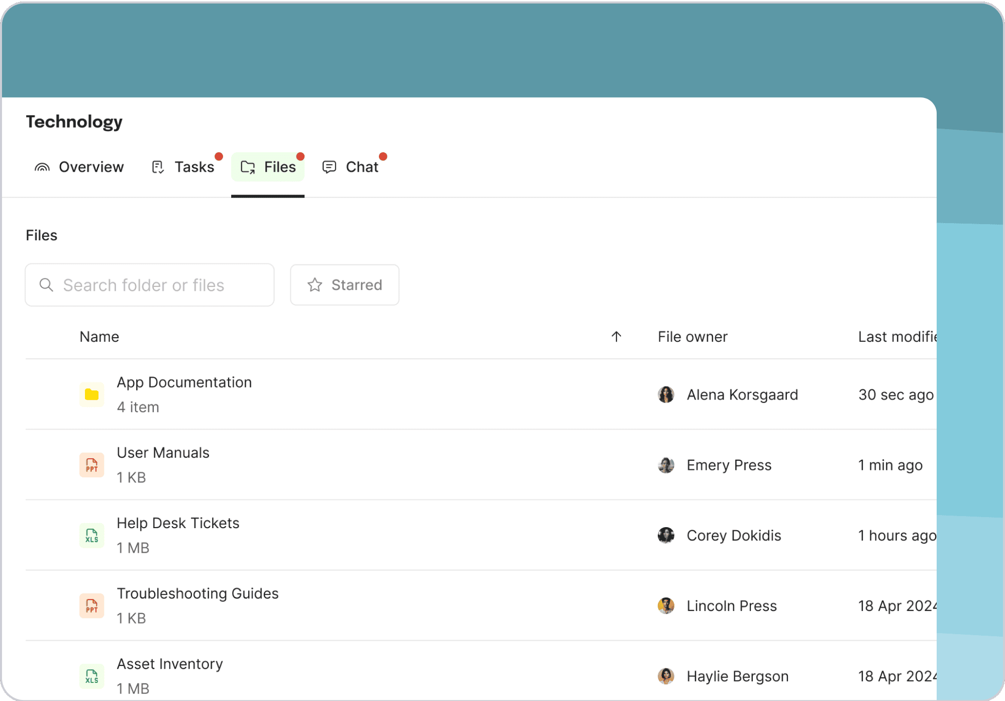 UI file management used for IT Team
